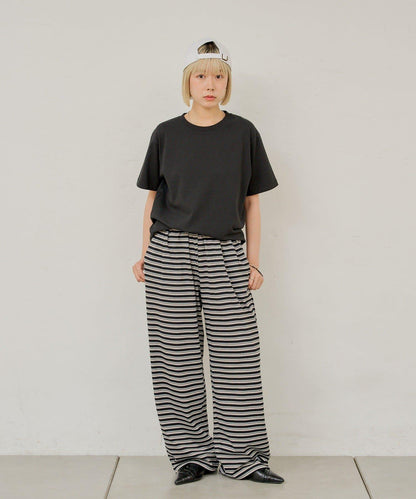 【WHIMSIC】MULTI BORDER CUTSEW 邊條紋針織褲