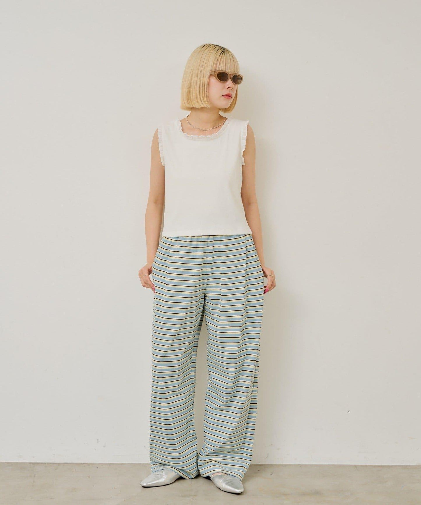 【WHIMSIC】MULTI BORDER CUTSEW 邊條紋針織褲