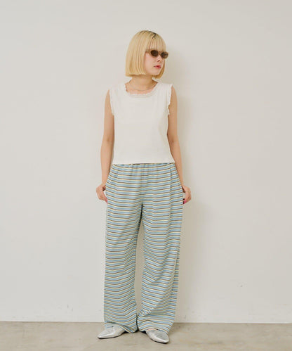 【WHIMSIC】MULTI BORDER CUTSEW 邊條紋針織褲