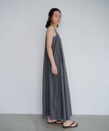 LUALY 亞麻寬鬆連衣裙