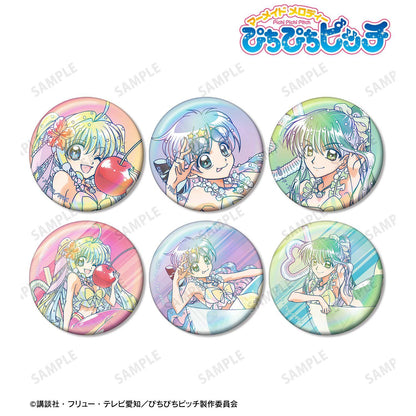 ぴちぴちピッチ_描き下ろし カクテルグラスver. トレーディング Ani-Art clear label オーロラ缶バッジ(単位/コンプリートBOX/6パック入り)