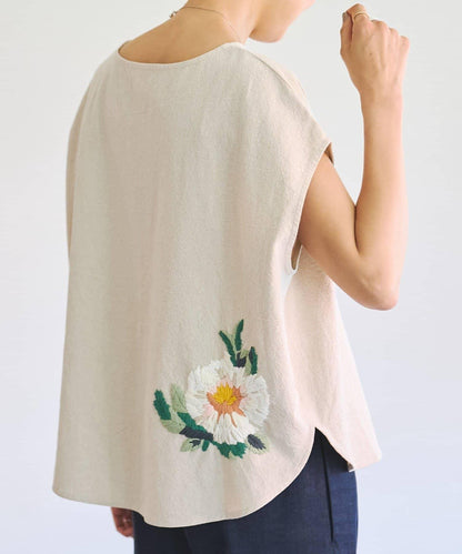 單點刺繡圓領襯衫