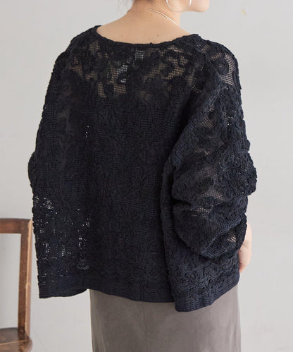 刺繡無領開衫