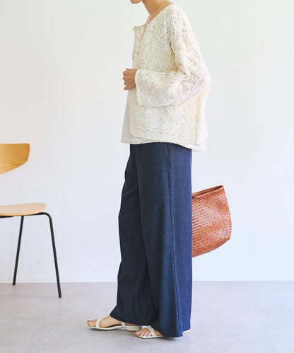 刺繡無領開衫