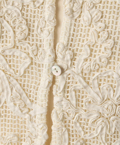 刺繡無領開衫
