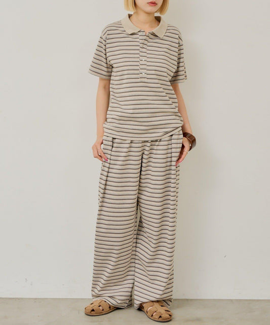 WHIMSIC/2サイズ展開 多色條紋Polo衫
