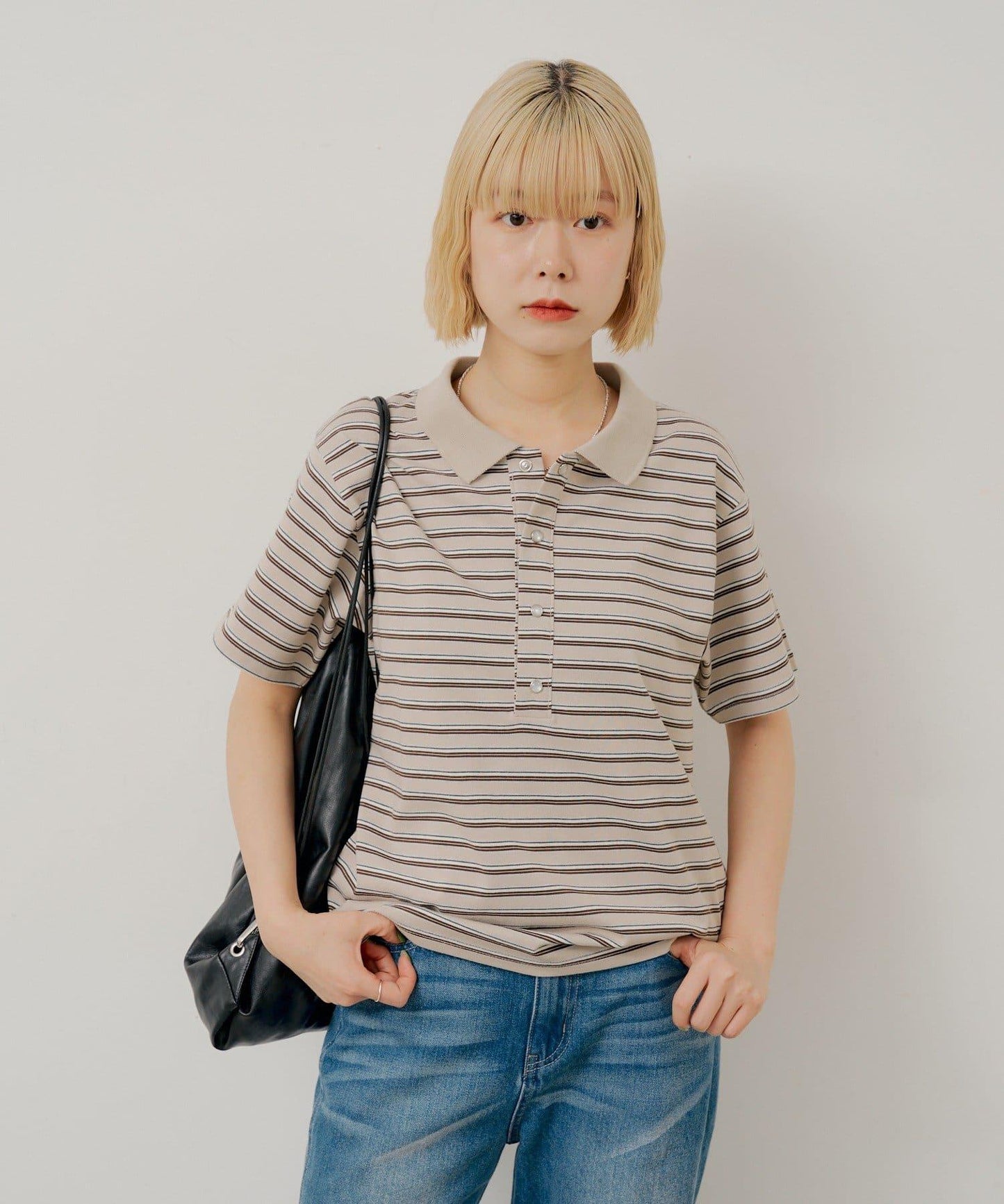 WHIMSIC/2サイズ展開 多色條紋Polo衫