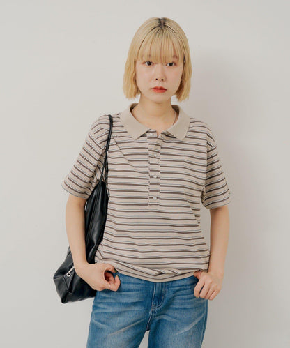 WHIMSIC/2サイズ展開 多色條紋Polo衫
