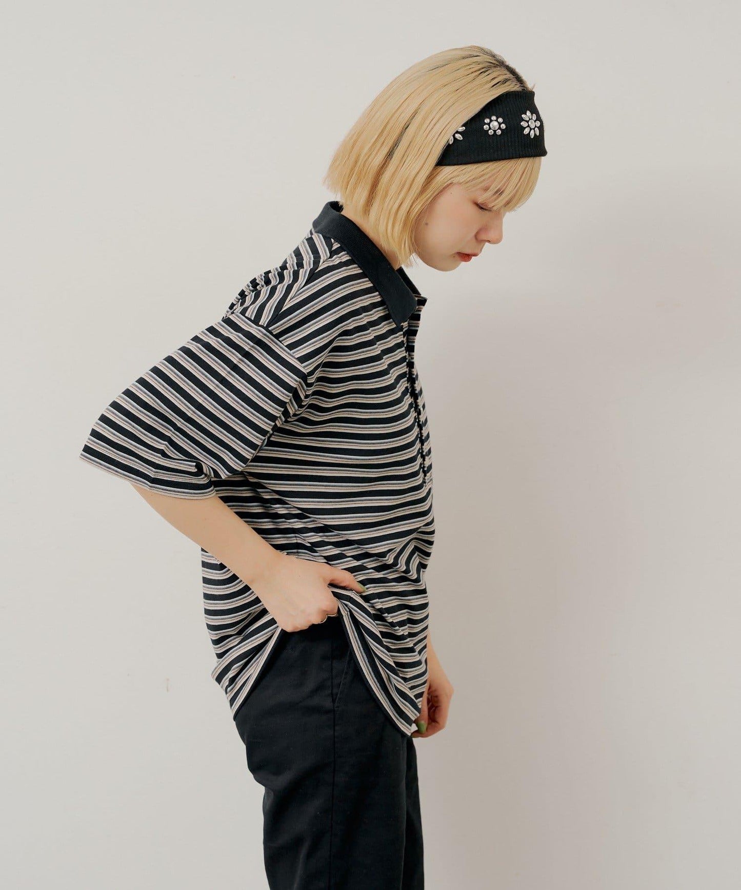 WHIMSIC/2サイズ展開 多色條紋Polo衫