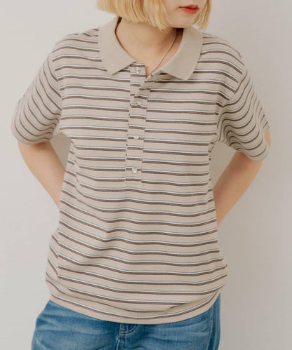 WHIMSIC/2サイズ展開 多色條紋Polo衫