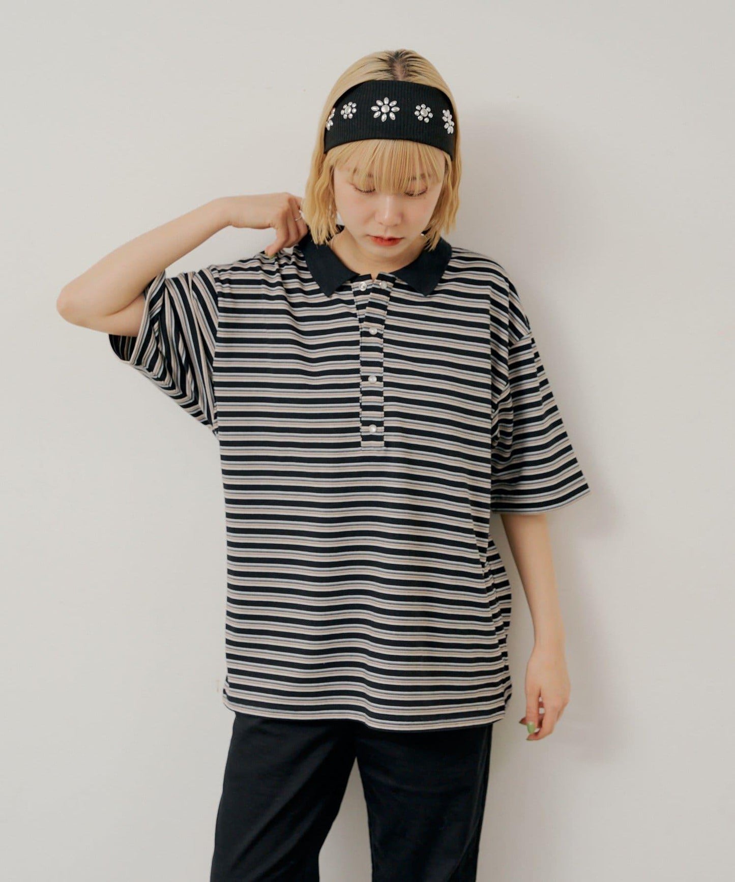 WHIMSIC/2サイズ展開 多色條紋Polo衫