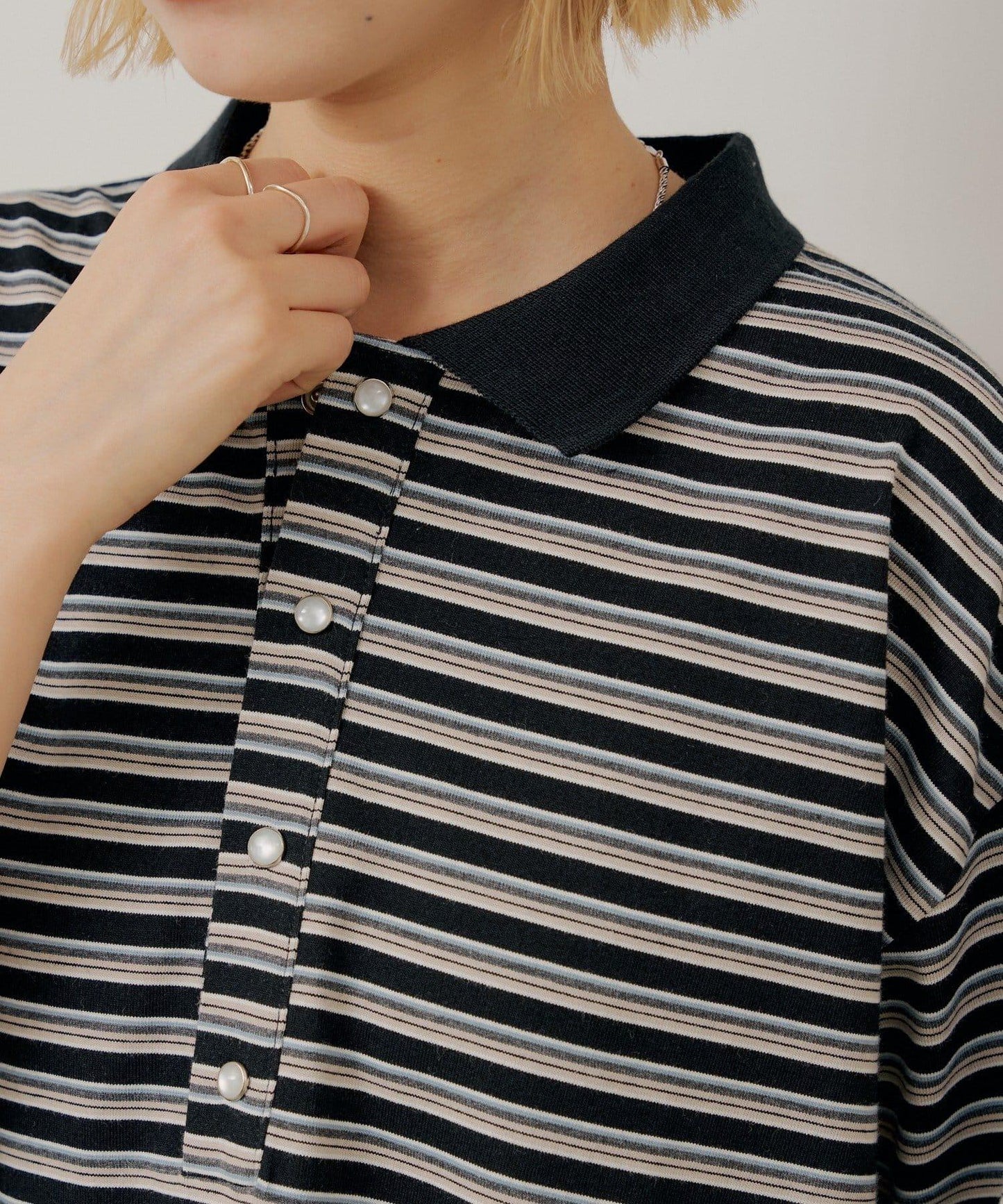 WHIMSIC/2サイズ展開 多色條紋Polo衫