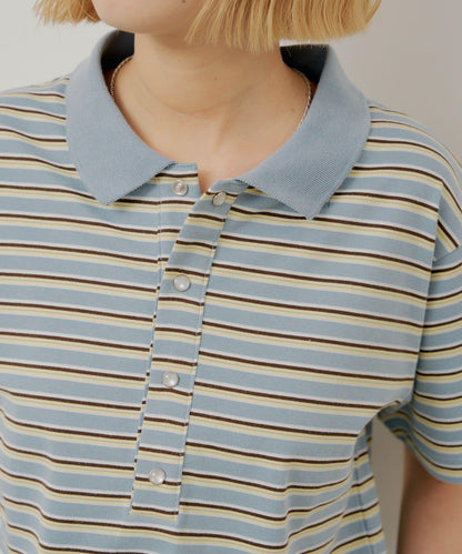WHIMSIC/2サイズ展開 多色條紋Polo衫