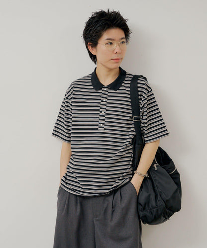 WHIMSIC/2サイズ展開 多色條紋Polo衫