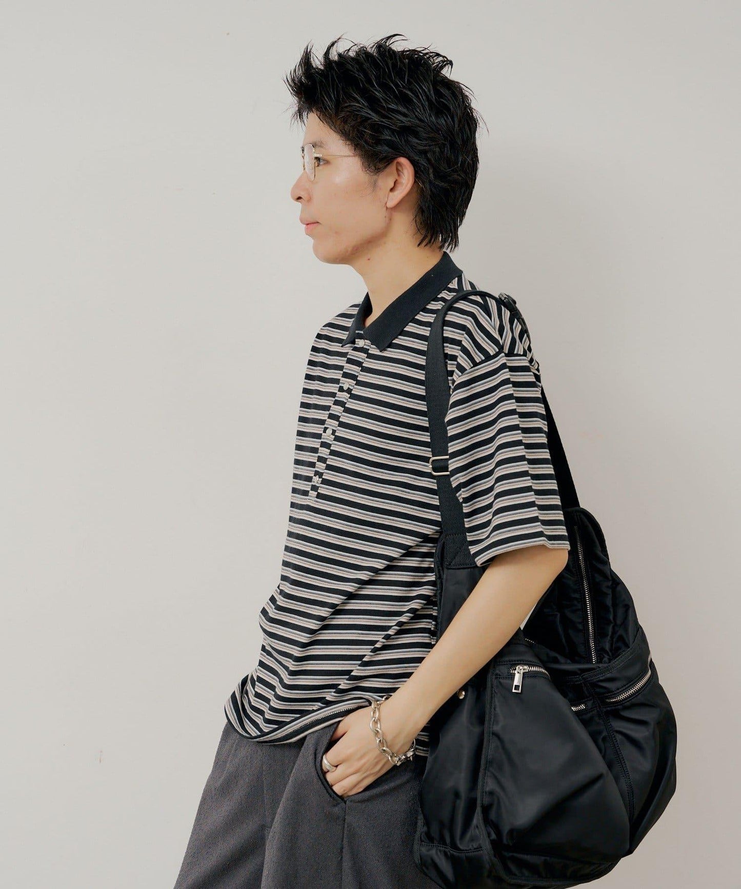 WHIMSIC/2サイズ展開 多色條紋Polo衫