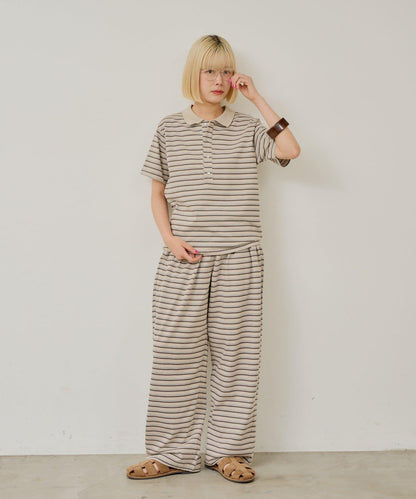 WHIMSIC/2サイズ展開 多色條紋Polo衫