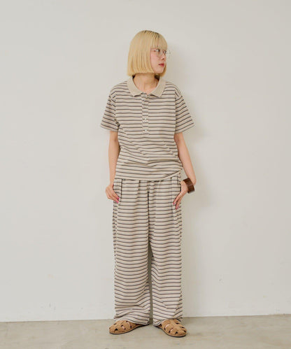 WHIMSIC/2サイズ展開 多色條紋Polo衫