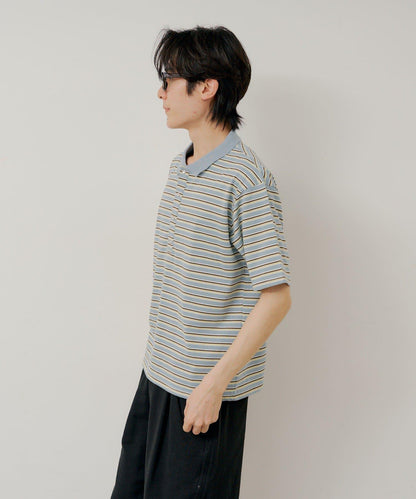 WHIMSIC/2サイズ展開 多色條紋Polo衫