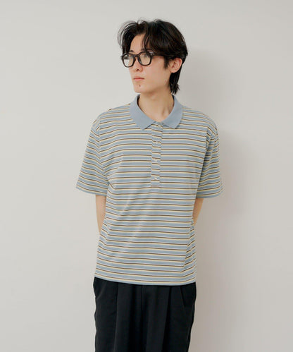 WHIMSIC/2サイズ展開 多色條紋Polo衫