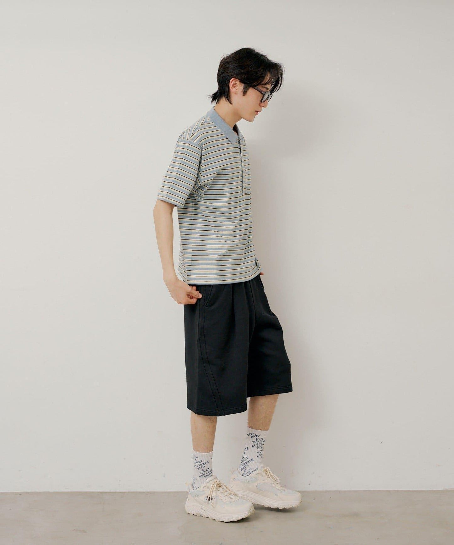 WHIMSIC/2サイズ展開 多色條紋Polo衫