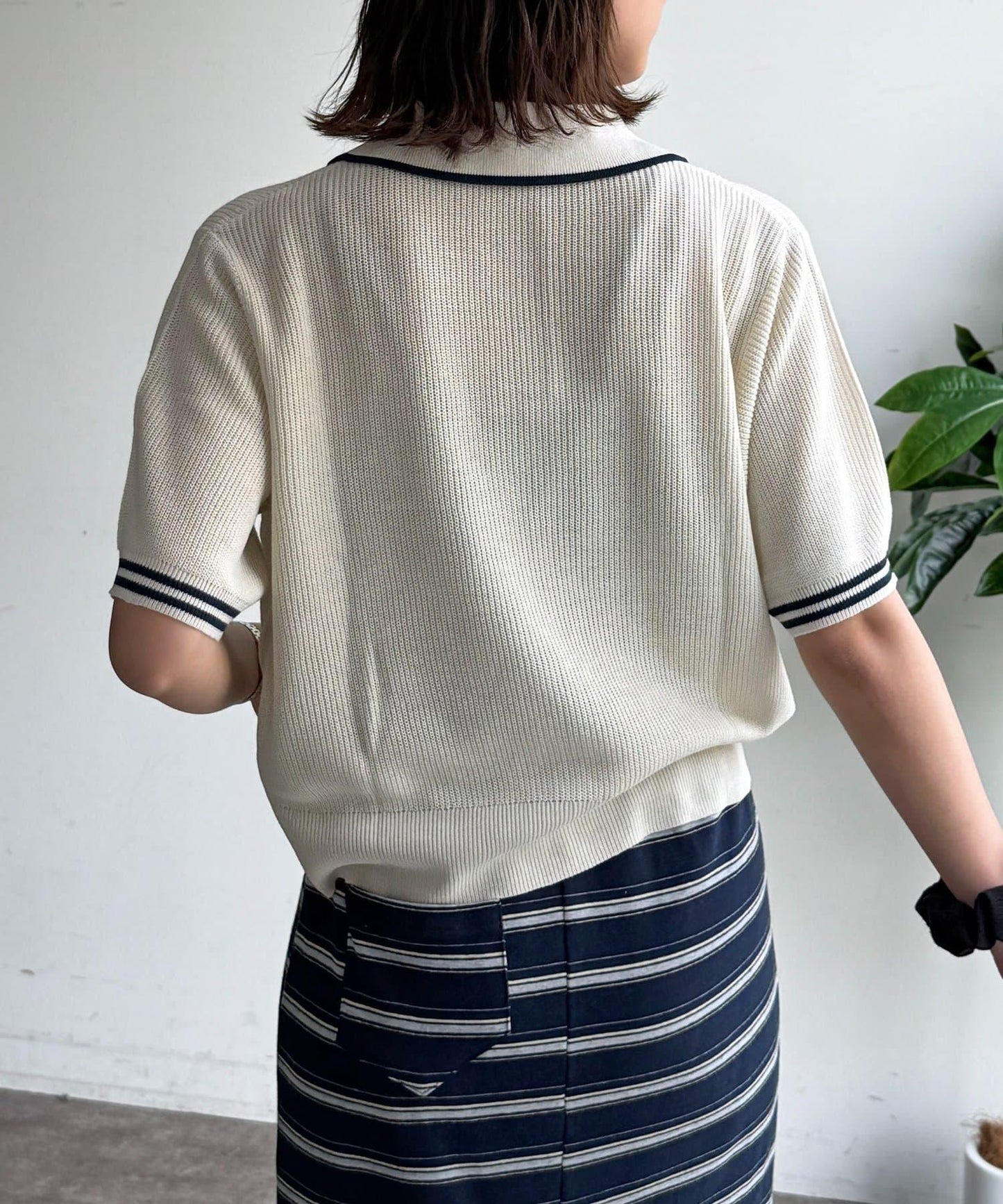 U.S. POLO ASSN. 翻領拉鍊短袖針織開衫