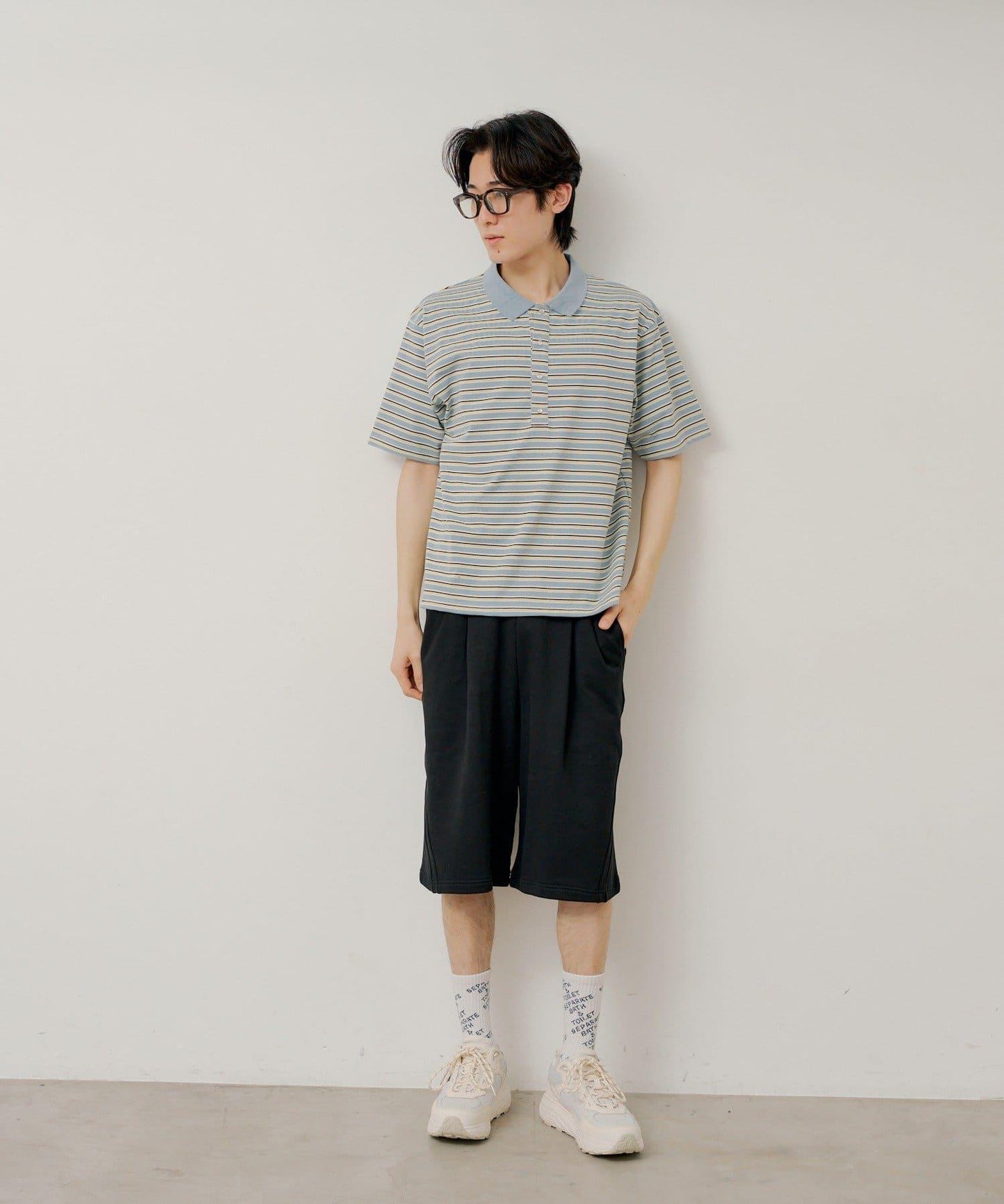 WHIMSIC/2サイズ展開 多色條紋Polo衫