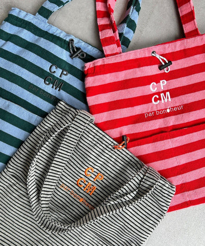 條紋毛絨托特包