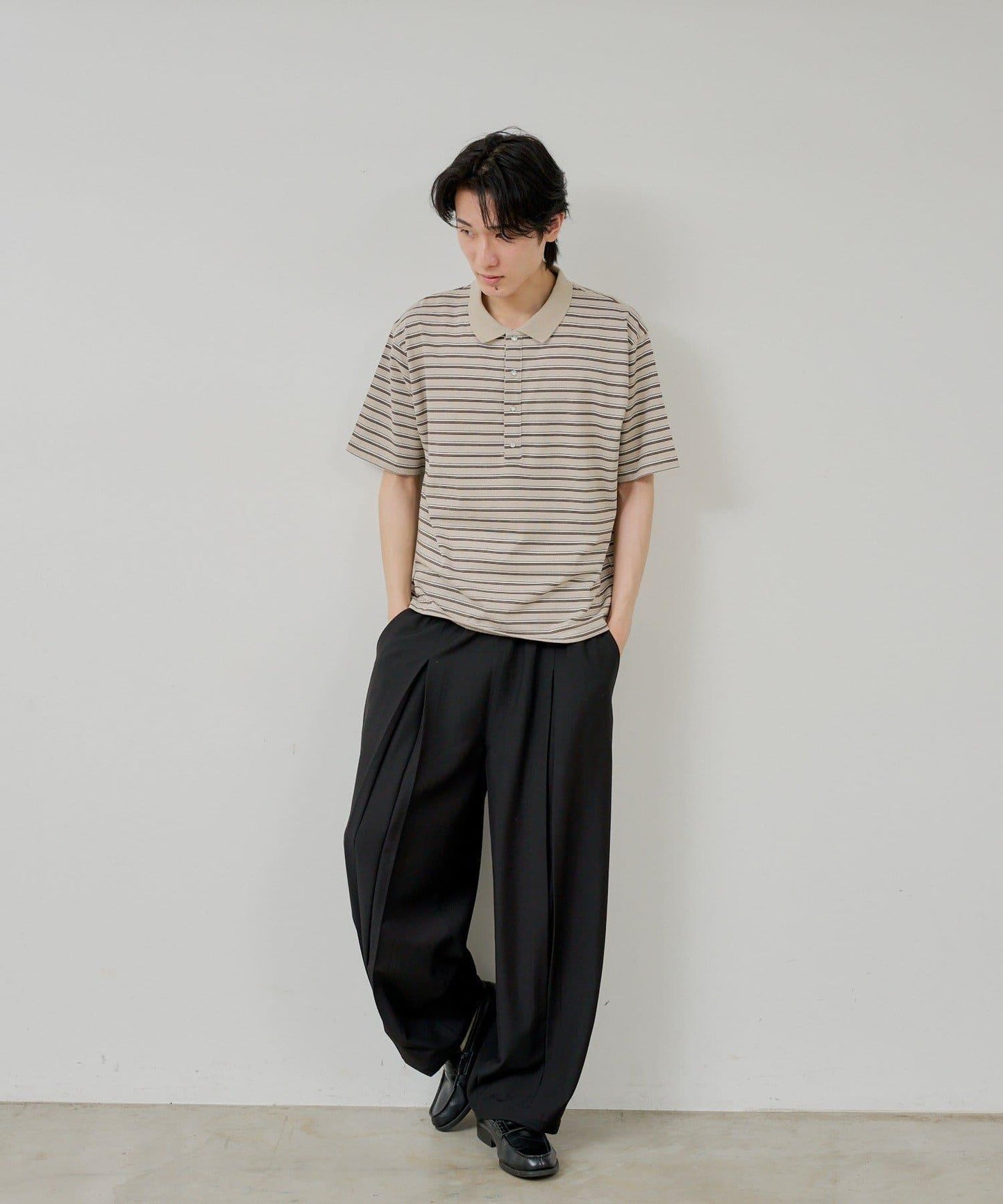 WHIMSIC/2サイズ展開 多色條紋Polo衫