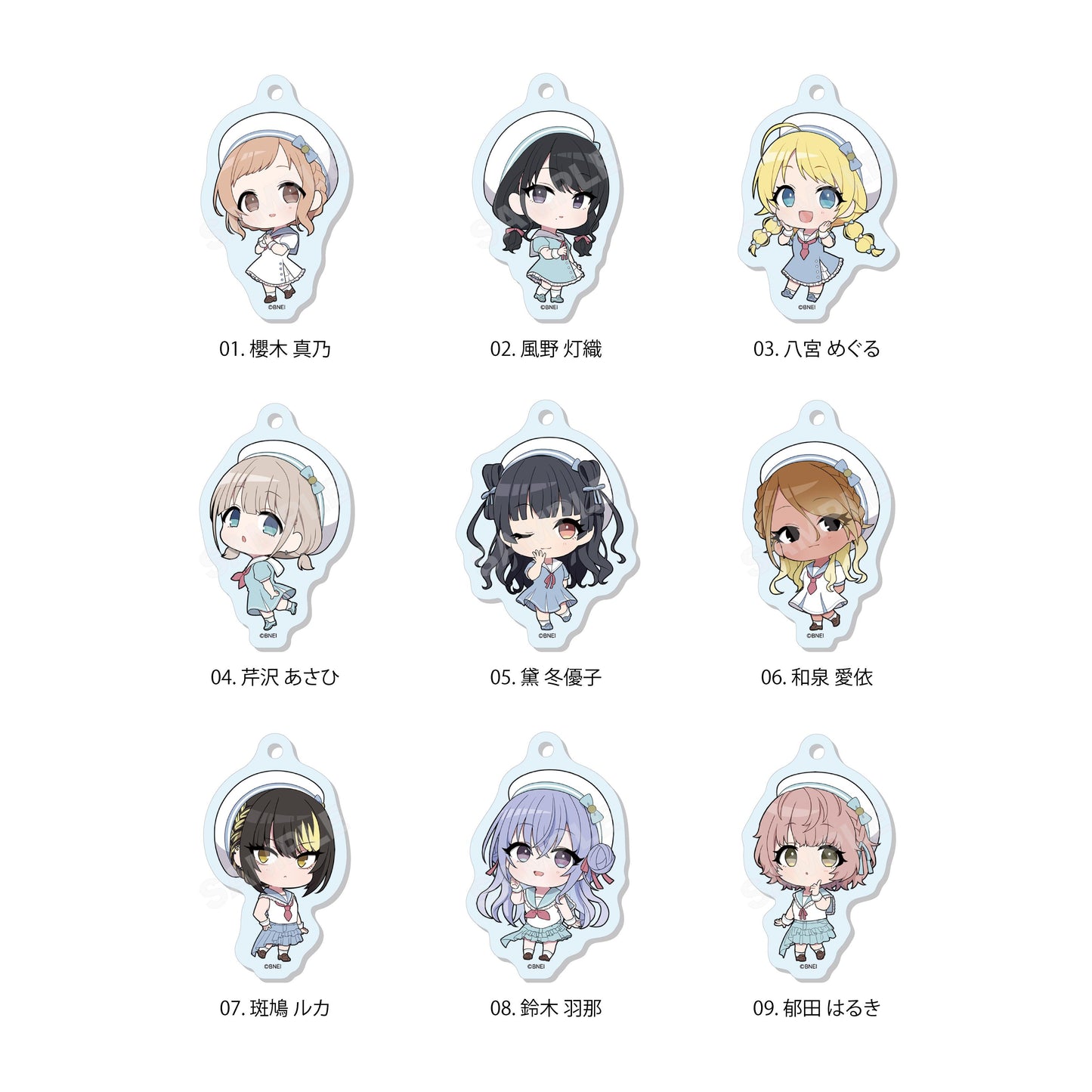 アイドルマスター シャイニーカラーズ（偶像大師 閃耀色彩） パステルマリンルックver. 迷你亞克力掛件 /01 BOXA 【整盒裝／9個入】