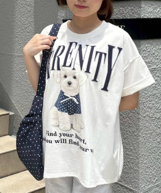 【continuer】DOG印花BIG TEE