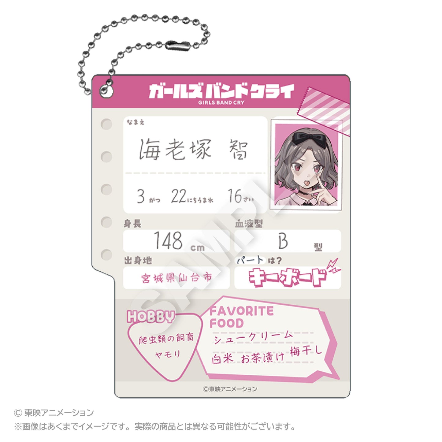 《哭泣少女樂隊》 プロフィール帳風キーホルダー 海老塚 智