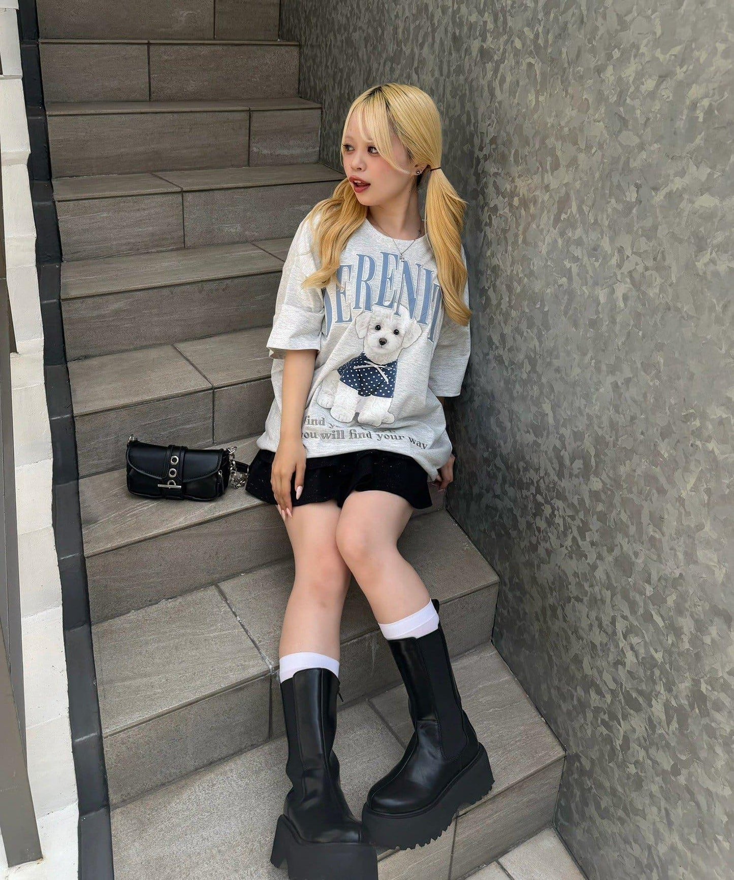 【continuer】DOG印花BIG TEE