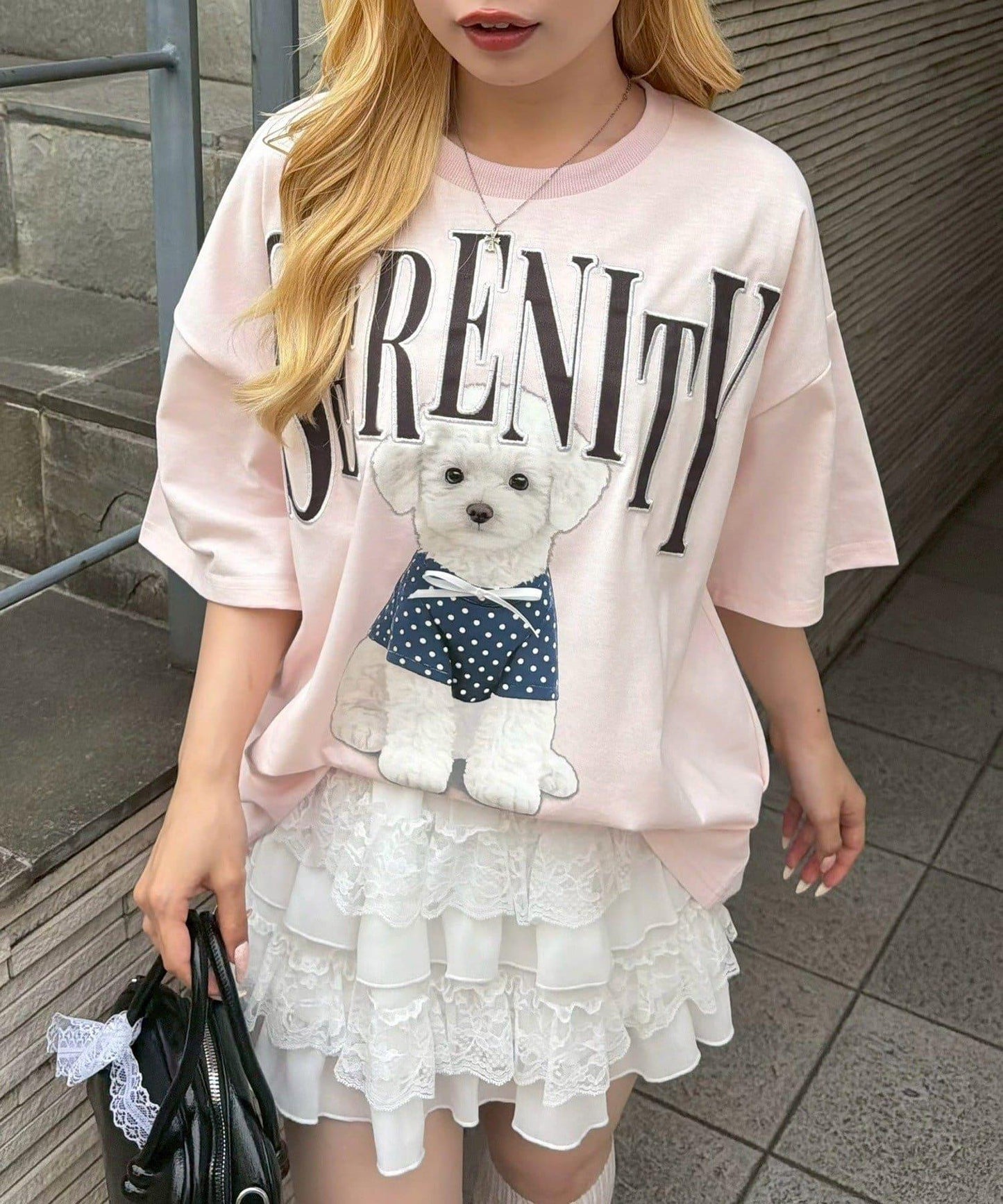 【continuer】DOG印花BIG TEE