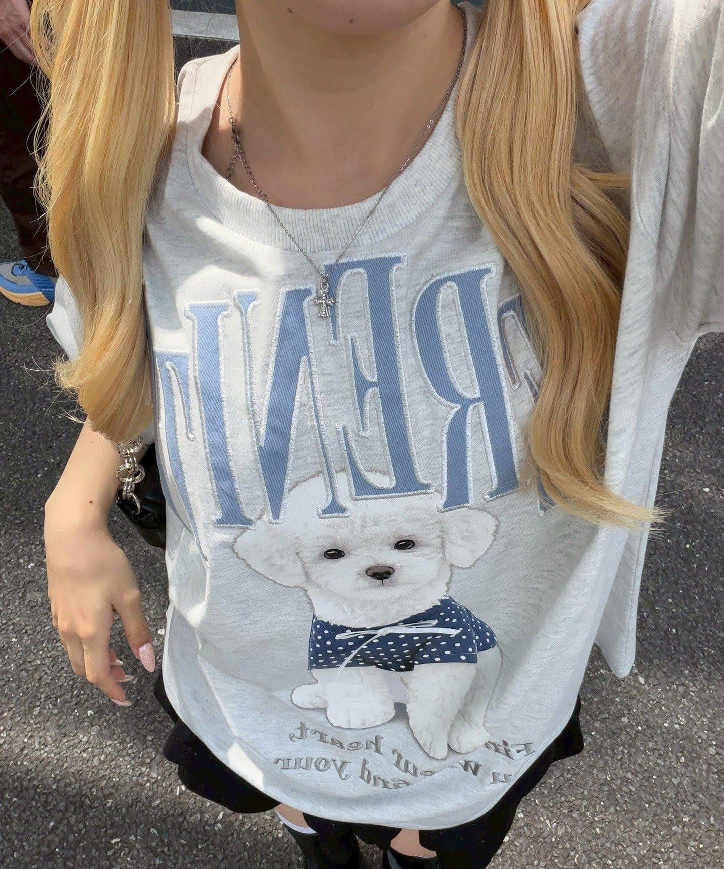 【continuer】DOG印花BIG TEE