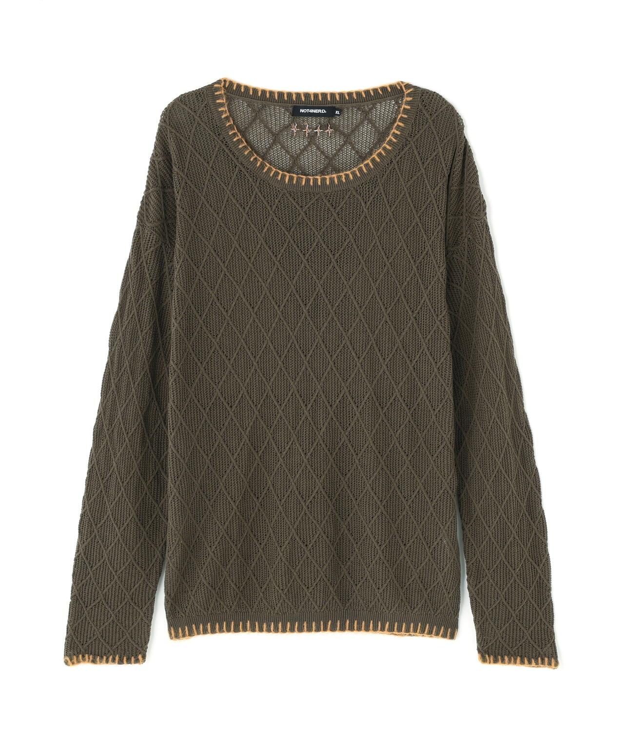 NOT4NERD Distressed Contrast Hand Stitch Knit