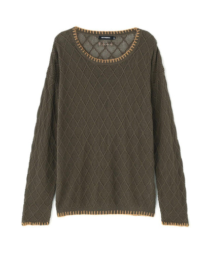 NOT4NERD Distressed Contrast Hand Stitch Knit