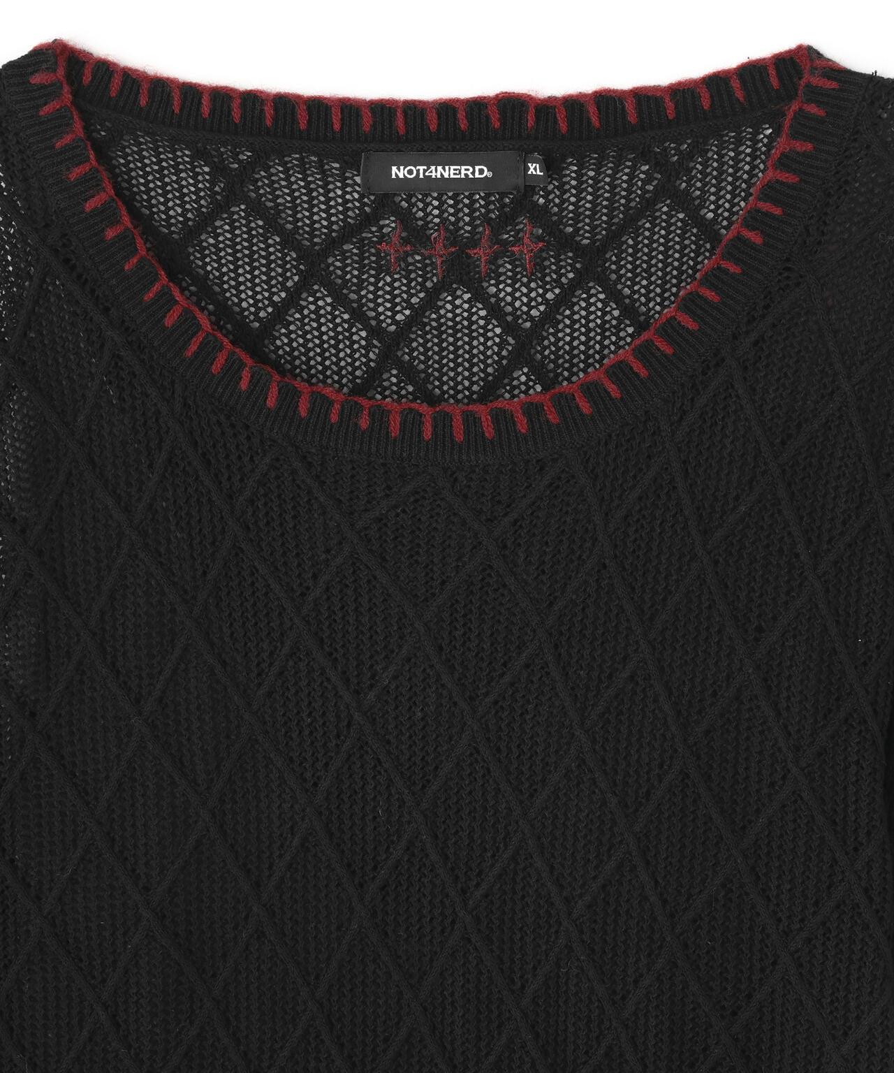 NOT4NERD Distressed Contrast Hand Stitch Knit