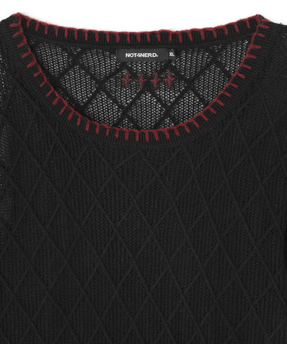NOT4NERD Distressed Contrast Hand Stitch Knit