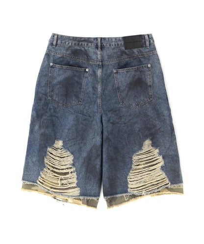 NOT4NERD Camo Layered Distressed Bermuda Denim Pants