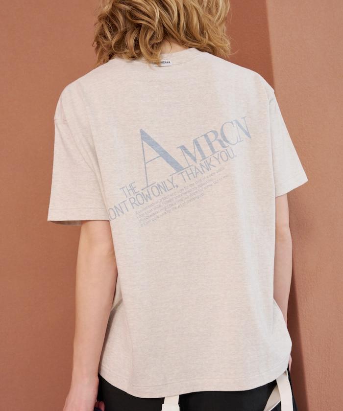Americana× Firsthand 聯名款 圓筒拉菲棉 斜紋徽標印花T恤 / 寬鬆版型 斜紋後背印花T恤
