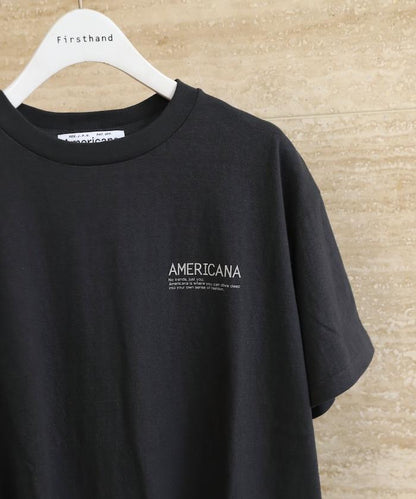 Americana× Firsthand 聯名款 圓筒拉菲棉 斜紋徽標印花T恤 / 寬鬆版型 斜紋後背印花T恤