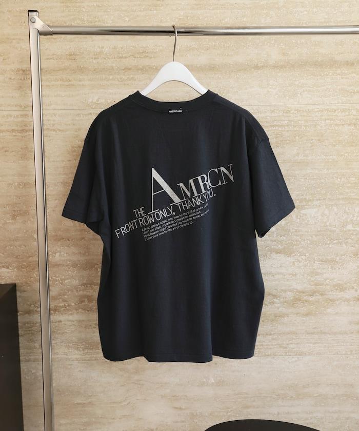Americana× Firsthand 聯名款 圓筒拉菲棉 斜紋徽標印花T恤 / 寬鬆版型 斜紋後背印花T恤