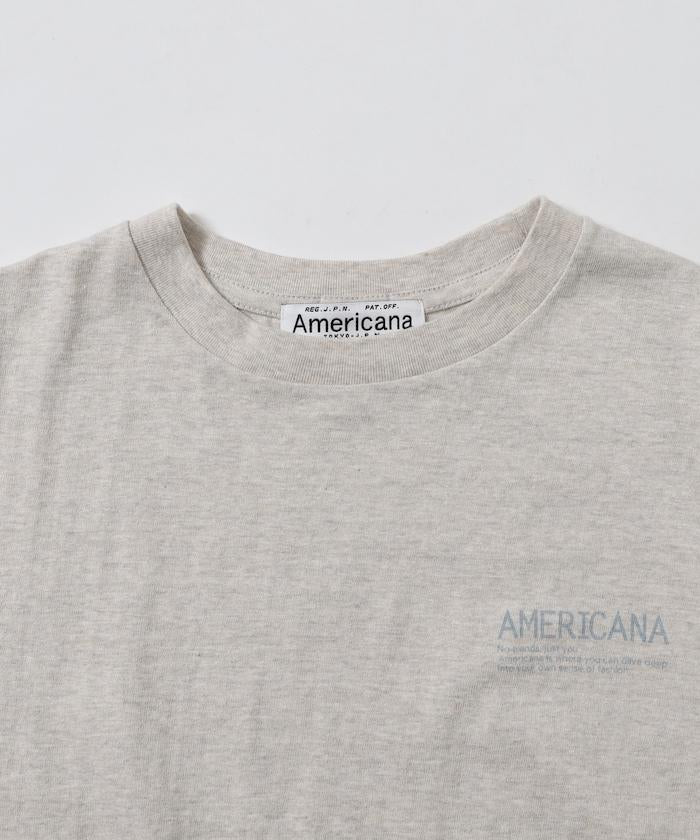 Americana× Firsthand 聯名款 圓筒拉菲棉 斜紋徽標印花T恤 / 寬鬆版型 斜紋後背印花T恤