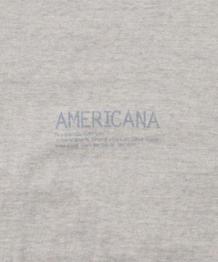Americana× Firsthand 聯名款 圓筒拉菲棉 斜紋徽標印花T恤 / 寬鬆版型 斜紋後背印花T恤