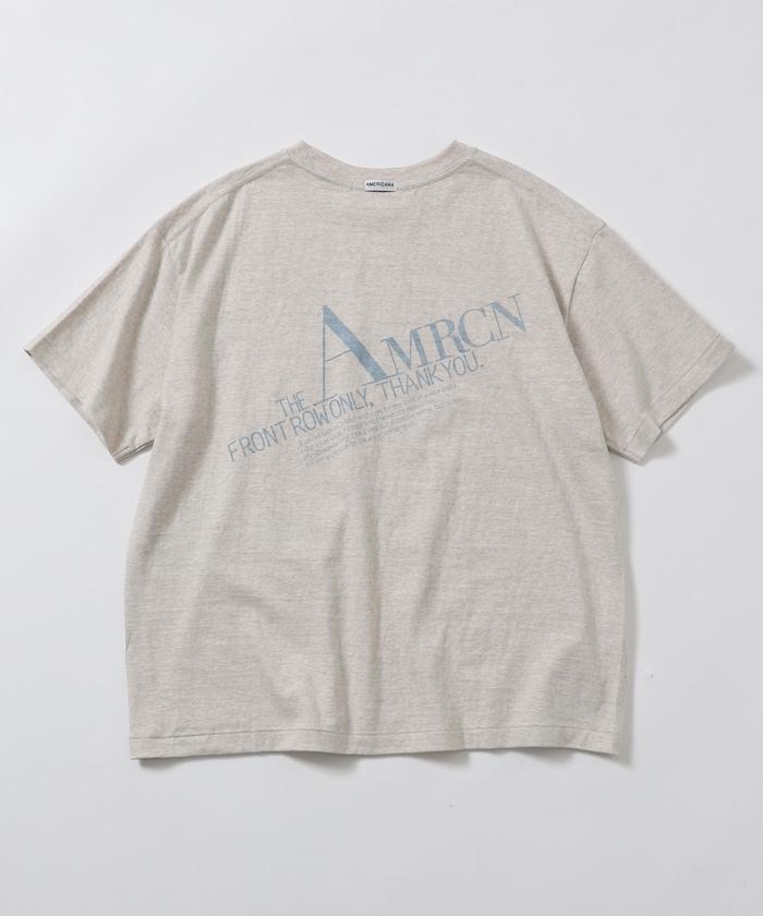 Americana× Firsthand 聯名款 圓筒拉菲棉 斜紋徽標印花T恤 / 寬鬆版型 斜紋後背印花T恤