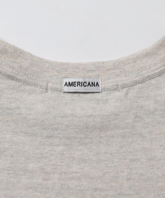Americana× Firsthand 聯名款 圓筒拉菲棉 斜紋徽標印花T恤 / 寬鬆版型 斜紋後背印花T恤