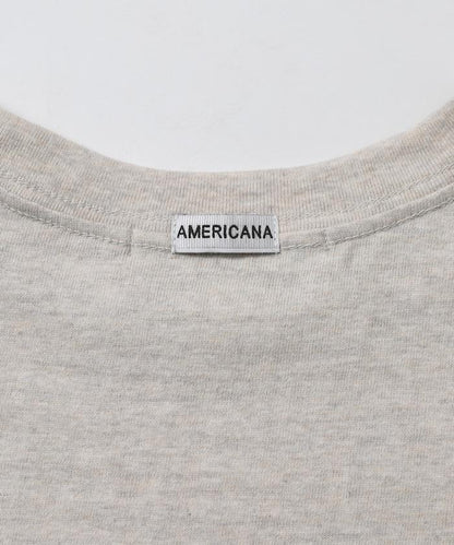 Americana× Firsthand 聯名款 圓筒拉菲棉 斜紋徽標印花T恤 / 寬鬆版型 斜紋後背印花T恤