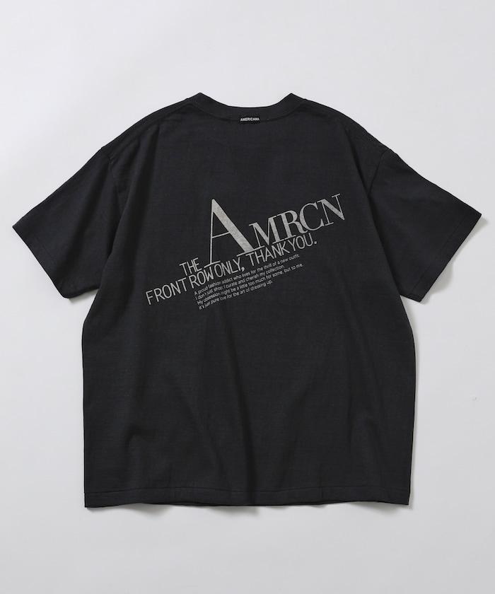Americana× Firsthand 聯名款 圓筒拉菲棉 斜紋徽標印花T恤 / 寬鬆版型 斜紋後背印花T恤