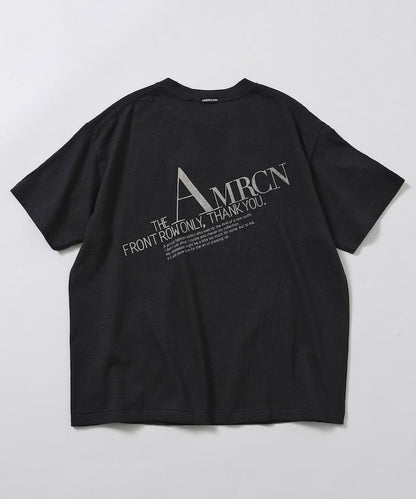 Americana× Firsthand 聯名款 圓筒拉菲棉 斜紋徽標印花T恤 / 寬鬆版型 斜紋後背印花T恤