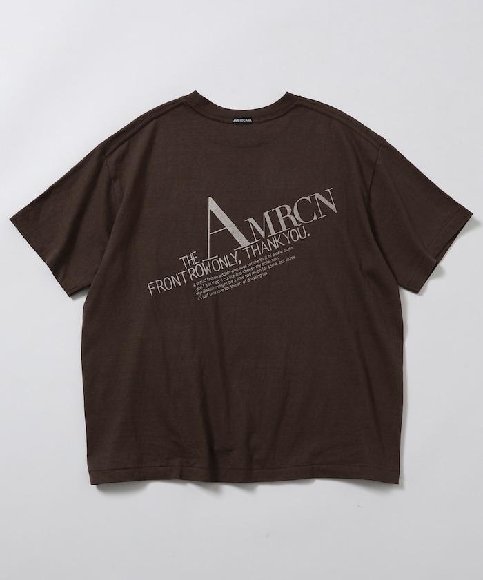 Americana× Firsthand 聯名款 圓筒拉菲棉 斜紋徽標印花T恤 / 寬鬆版型 斜紋後背印花T恤